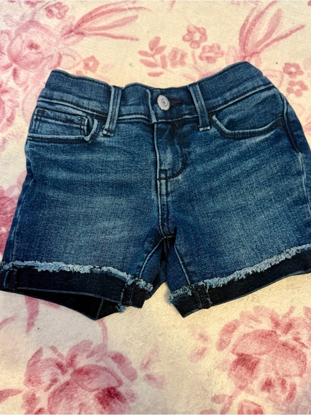 Old Navy Dark Blue Denim Frayed Hem Kids Shorts